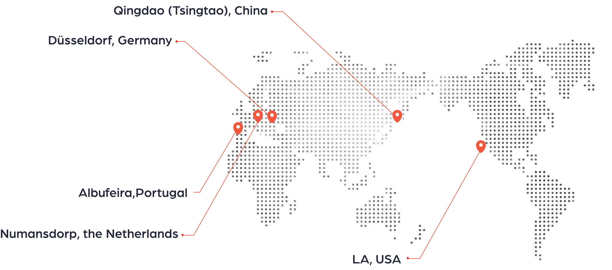 Map of VitVista supply locations in Europe, China and the USA